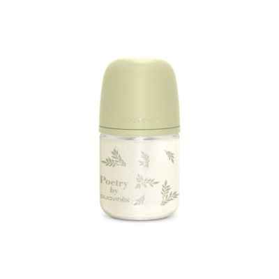 Biberón De Vidrio 120 ml Con Tetina Fisiológica 0+ Poetry Verde