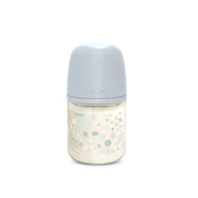 Biberón De Vidrio 120 ml Con Tetina Fisiológica 0+ Wonderland Azul