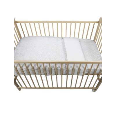 Edredón + Sábana Bajera + Almohada Cuna 120x60 Little Bloom Flor Gris TOG 2,5