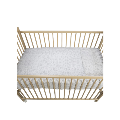 Edredón + Sábana Bajera + Almohada Cuna 120x60 Little Bloom Flor Gris TOG 2,5