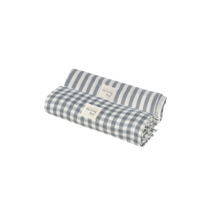 Set 2 Muselinas 70x70cm Praliné Vichy/Rayas Matcha