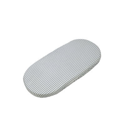 Set 2 Sábanas Bajeras Ajustables Capazo Praliné Vichy/Rayas Matcha