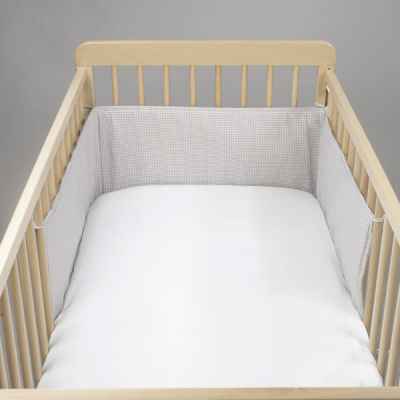 Protector Cuna 120x60 Cm Little Bloom Vichy Gris