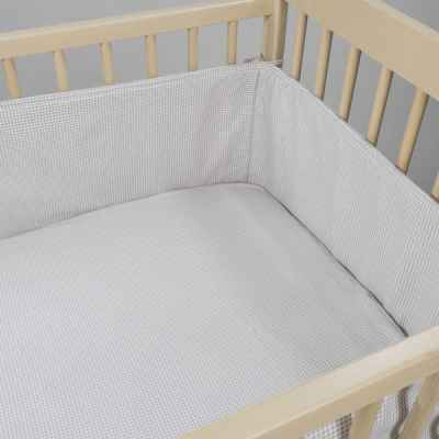 Protector Cuna 120x60 Cm Little Bloom Vichy Gris