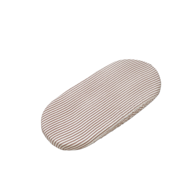 Set 2 Sábanas Bajeras Ajustables Capazo Praliné Vichy/Rayas Moka