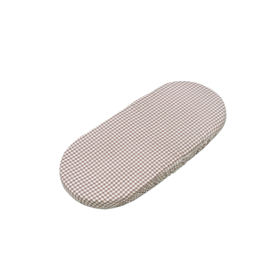 Set 2 Sábanas Bajeras Ajustables Capazo Praliné Vichy/Rayas Moka