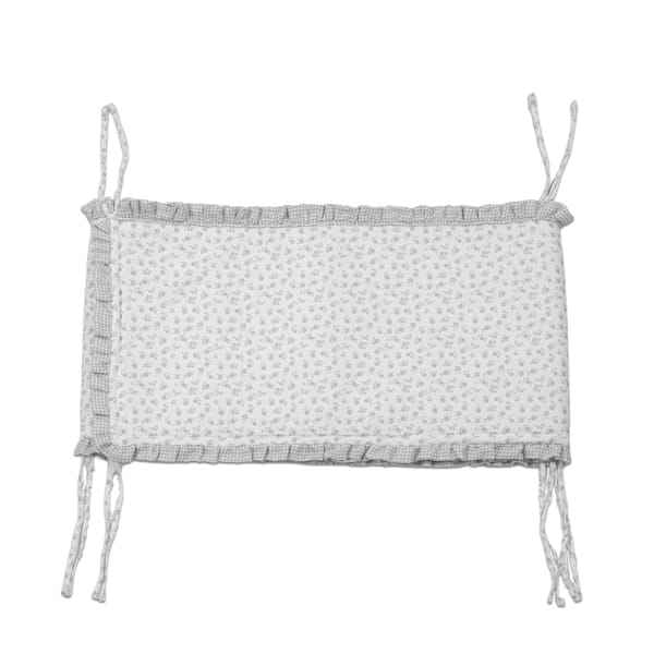 Protector Cuna 120x60 Cm Little Bloom Flor Gris