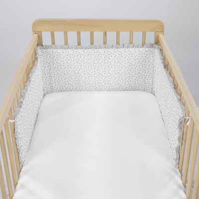 Protector Cuna 120x60 Cm Little Bloom Flor Gris