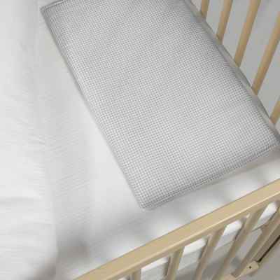 Edredón + Sábana Bajera + Almohada Cuna 120x60 Cm Little Bloom Vichy Gris Tog 2,5