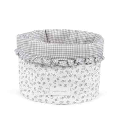 Cestito Home Little Bloom Flor Gris