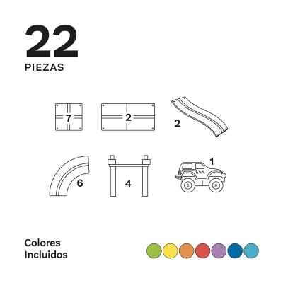 Imanix Pista de carreras 22 piezas