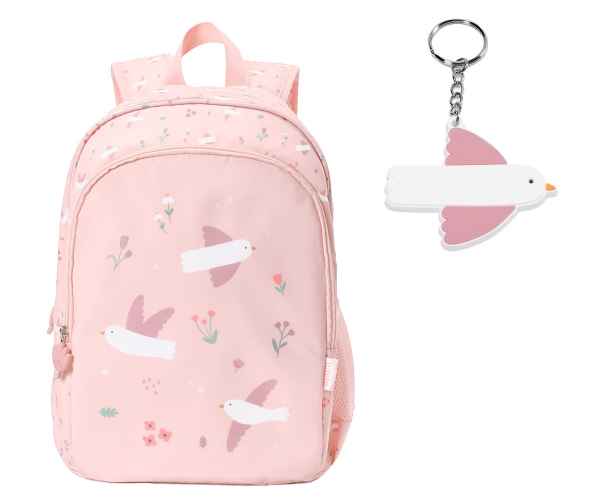 Mochila Mediana Blossom Birds + Llavero