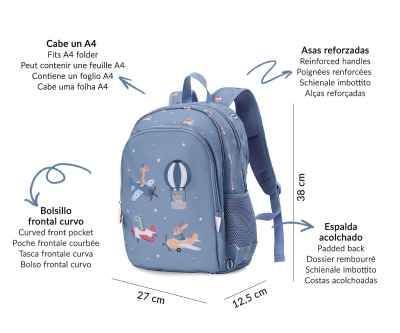 Mochila Mediana Planes + Llavero