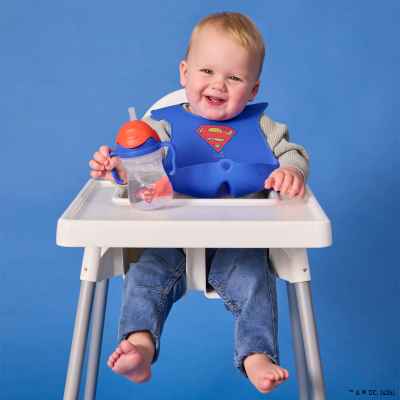 Taza con pajita flexible con pesa - Superman