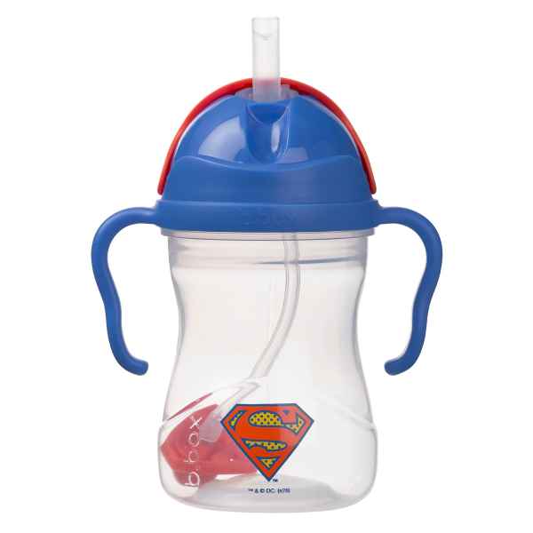 Taza con pajita flexible con pesa - Superman
