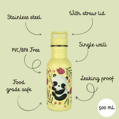 Botella de acero inoxidable de 500 ml - Gnummy el Panda