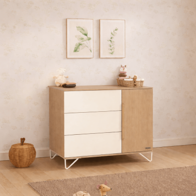 Cómoda infantil con cajones y puerta lateral- Amaia