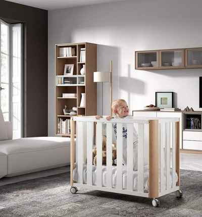 Minicuna DOCO Sleeping 90x50 Blanco/Madera Sin Colchón