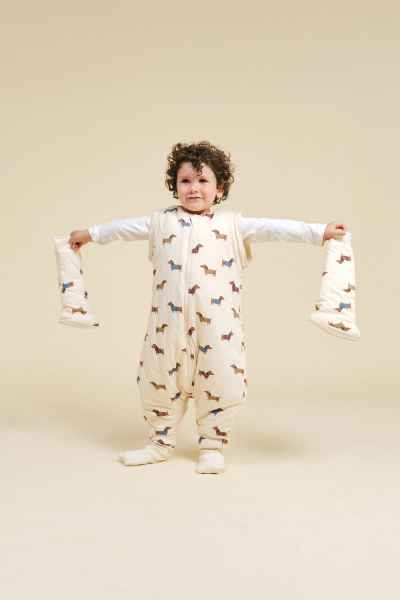 Pijama manta con mangas y calcetines antideslizantes - Fancy Teckels - TOG 2.5