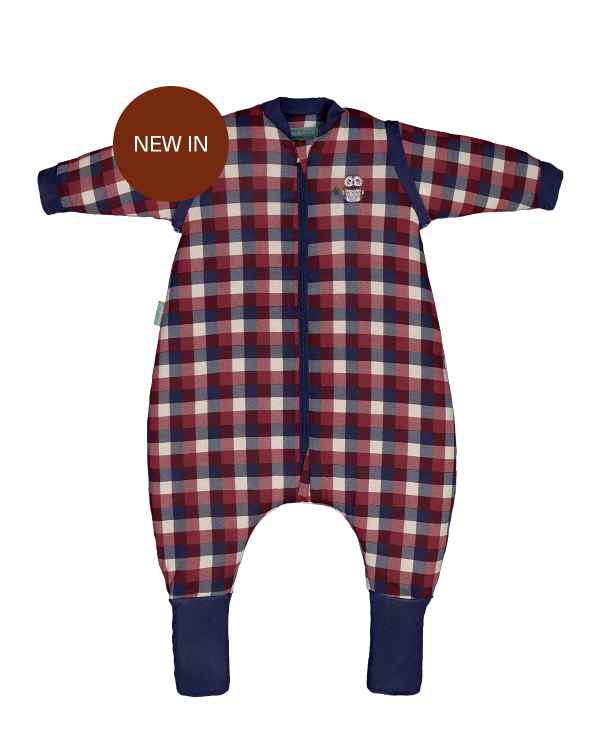 Pijama manta con mangas y calcetines antideslizantes - Vichy red and blue - TOG 2.5