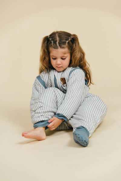 Pijama manta con mangas y calcetines antideslizantes - Blue Stripes - TOG 2.5