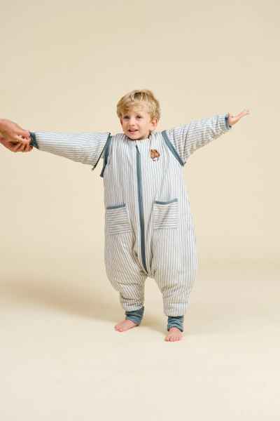 Pijama manta con mangas y calcetines antideslizantes - Blue Stripes - TOG 2.5