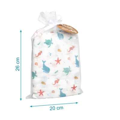 Muselina con estampado marino 120x120cm