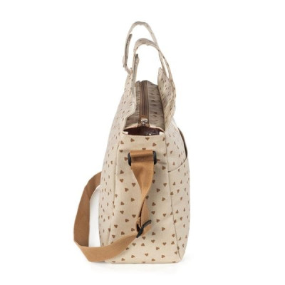 Bolsa Canastilla Corazones Poppy Canela
