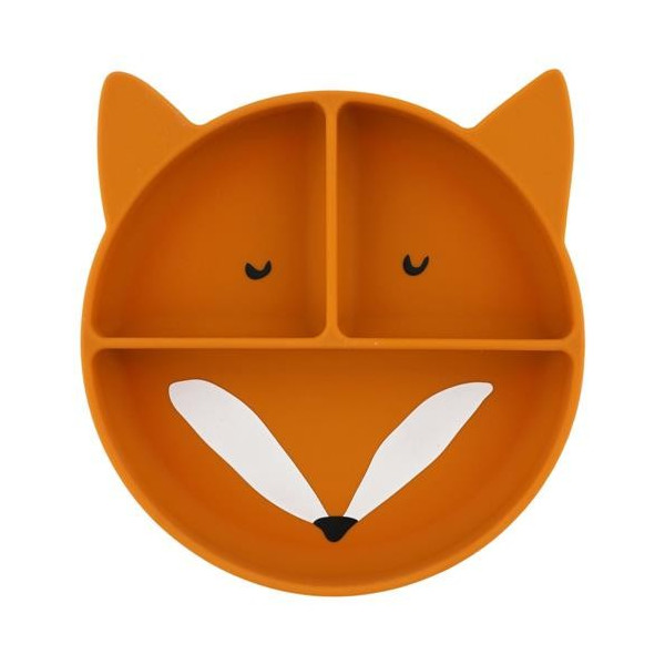 Plato Compartimentado de Silicona con Ventosa - Mr. Fox