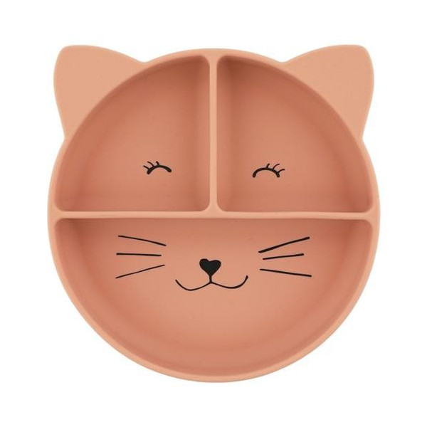 Plato Compartimentado de Silicona con Ventosa - Mrs Cat