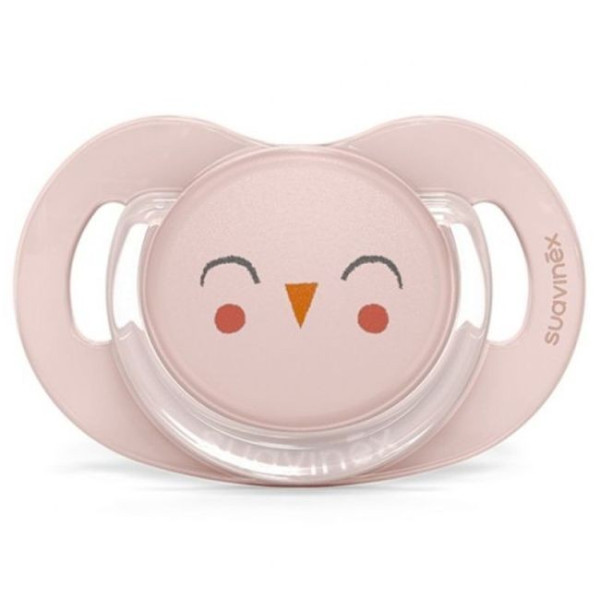 Chupete Suavinex Bonhomia Silicona 6-18M Buho Rosa