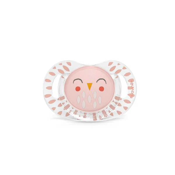 Chupete Suavinex Bonhomia Silicona +18M Buho Rosa