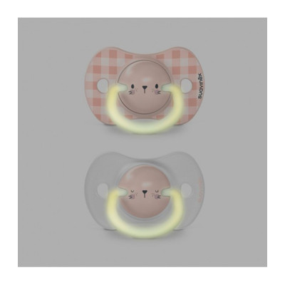 Set 2 Chupetes Suavinex Día Y Noche 6-18M, Conejo