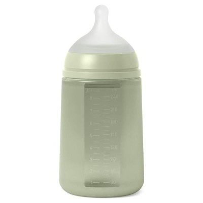 Biberon Con Botella de Silicona Tetina SX Pro +3 Anti-Colic Verde