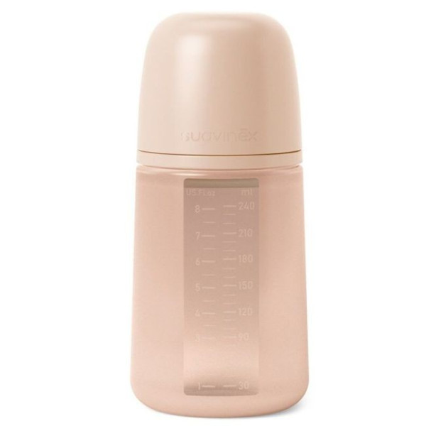 Biberón Con Botella De Silicona Tetina SX Pro +3 Anti-Colic Nude