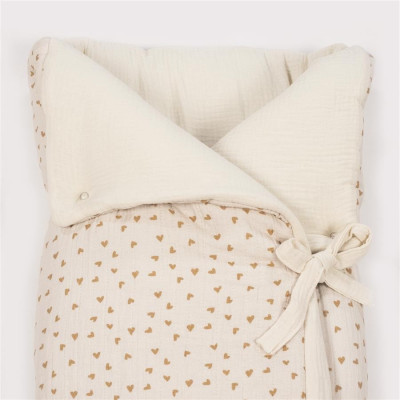 Arrullo/Manta corazones Poppy Canela