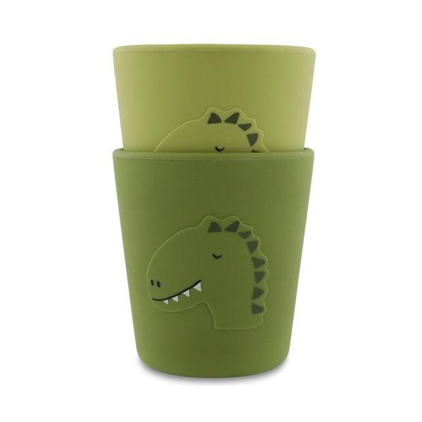 Paquete de 2 Tazas de Silicona Dinosaurio Trixie