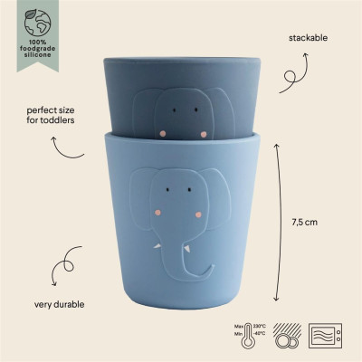 Paquete de 2 Tazas de Silicona Elefante Trixie